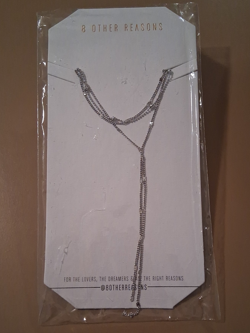 8 Other Reasons Landon Lariat Silver Necklace NIP